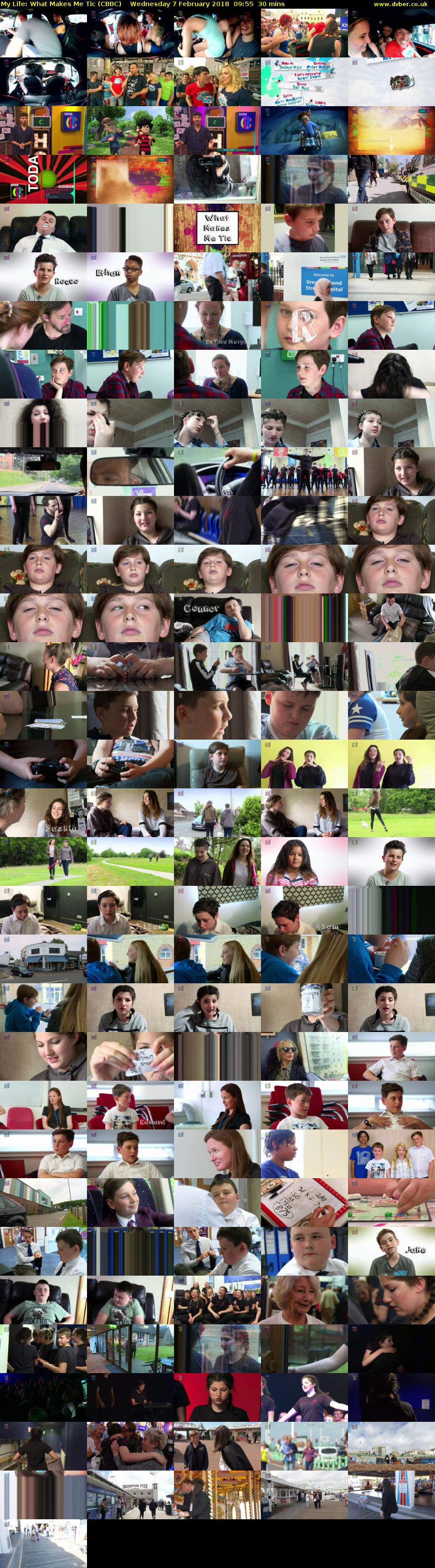 My Life: What Makes Me Tic (CBBC) Wednesday 7 February 2018 09:55 - 10:25