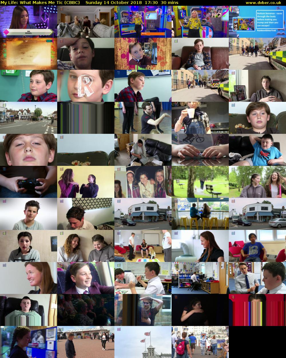 My Life: What Makes Me Tic (CBBC) Sunday 14 October 2018 17:30 - 18:00