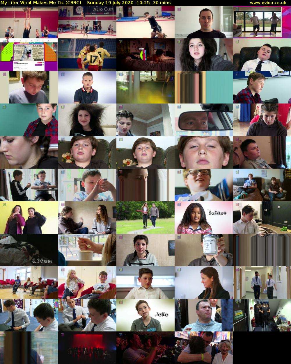 My Life: What Makes Me Tic (CBBC) Sunday 19 July 2020 10:25 - 10:55