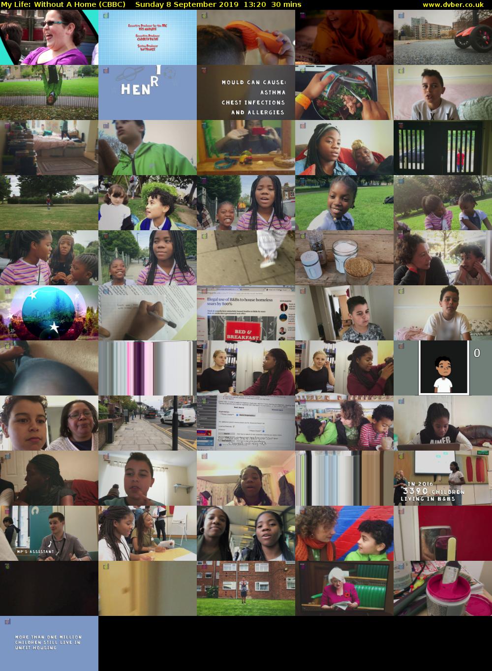 My Life: Without A Home (CBBC) Sunday 8 September 2019 13:20 - 13:50
