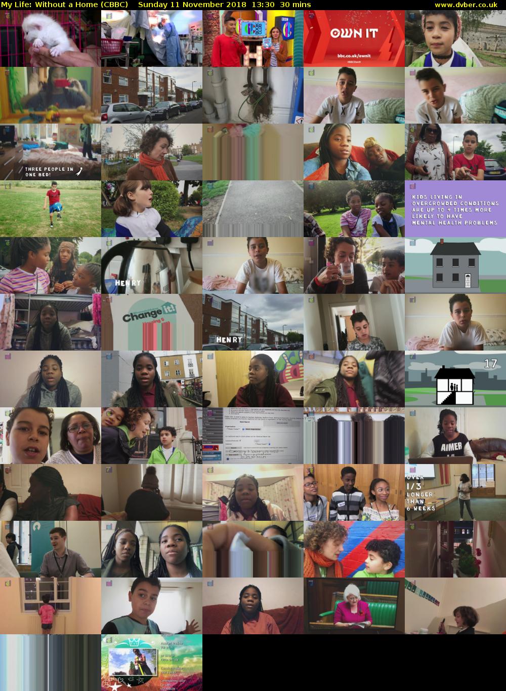 My Life: Without a Home (CBBC) Sunday 11 November 2018 13:30 - 14:00