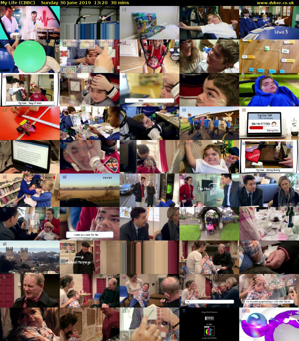 My Life (CBBC) Sunday 30 June 2019 13:20 - 13:50
