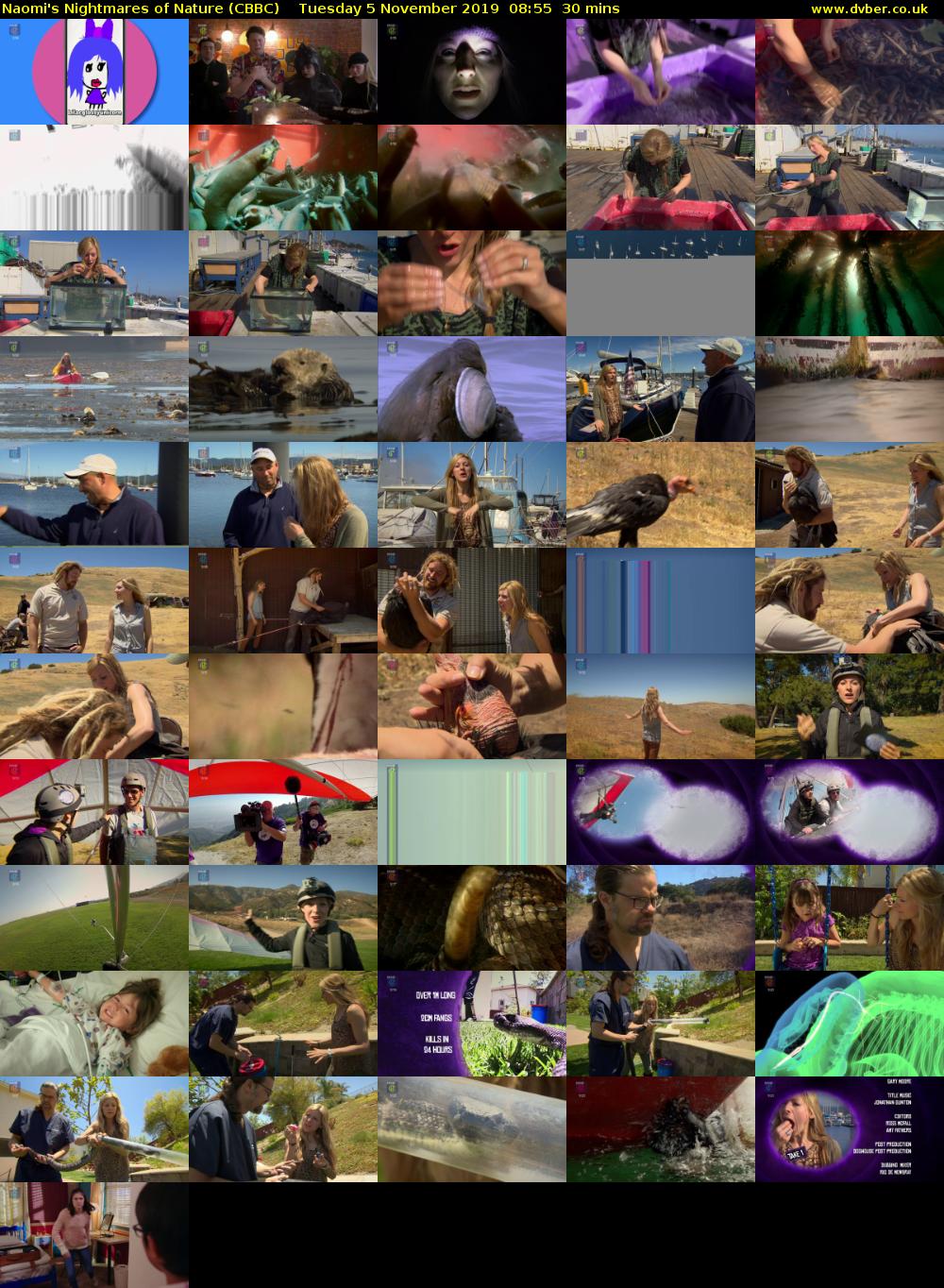 Naomi's Nightmares of Nature (CBBC) Tuesday 5 November 2019 08:55 - 09:25