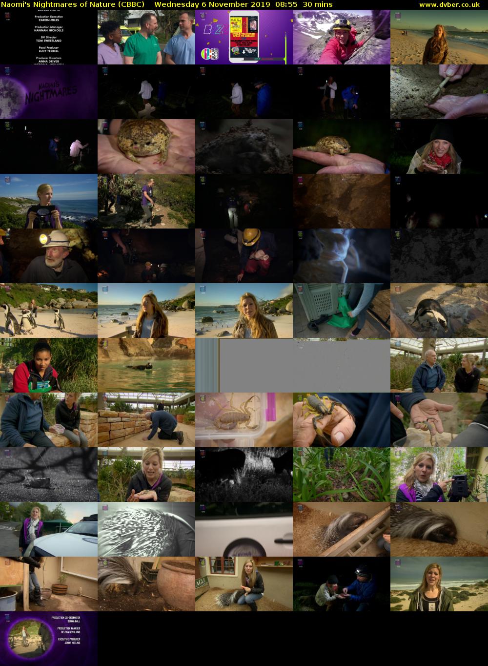 Naomi's Nightmares of Nature (CBBC) Wednesday 6 November 2019 08:55 - 09:25