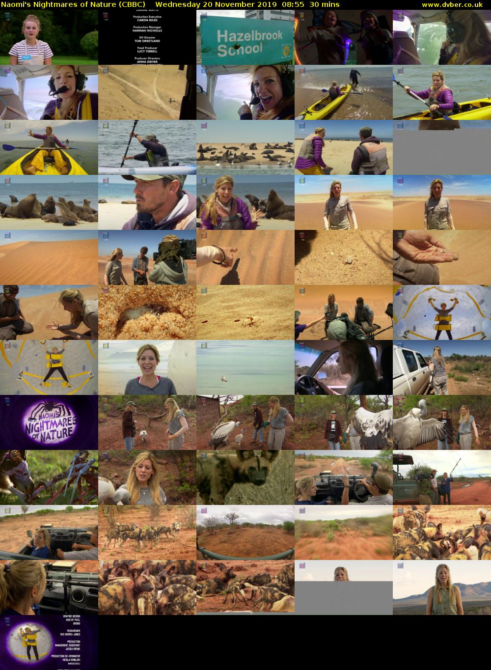 Naomi's Nightmares of Nature (CBBC) Wednesday 20 November 2019 08:55 - 09:25