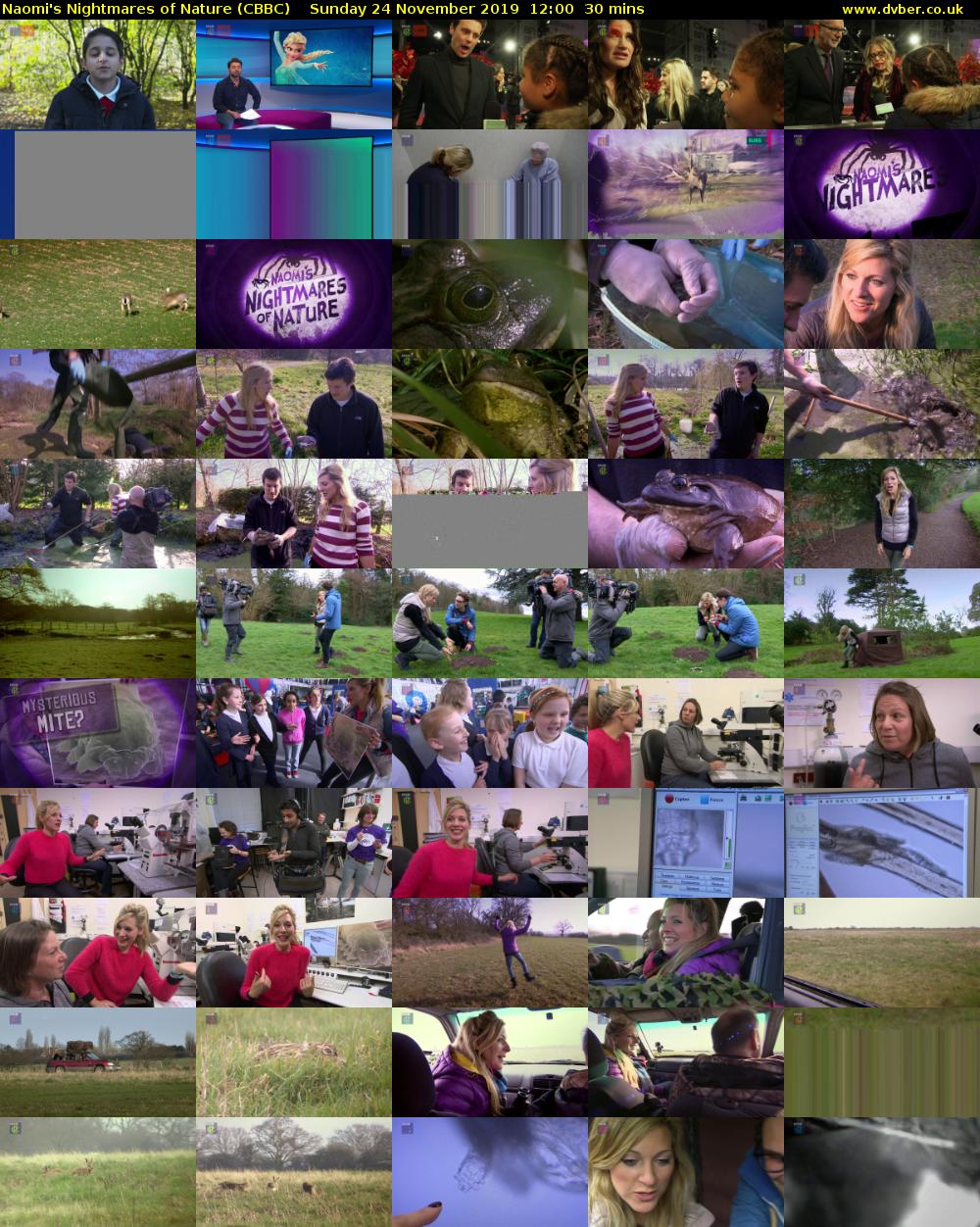 Naomi's Nightmares of Nature (CBBC) Sunday 24 November 2019 12:00 - 12:30