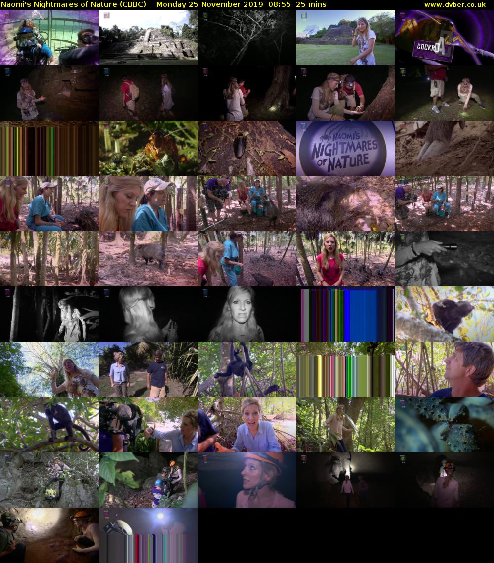Naomi's Nightmares of Nature (CBBC) Monday 25 November 2019 08:55 - 09:20