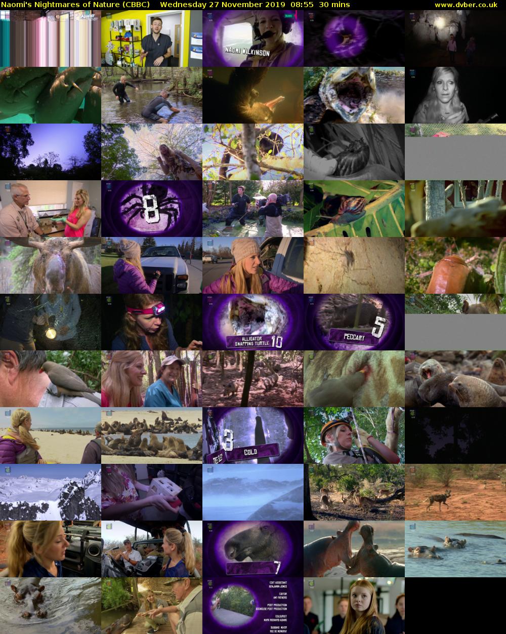 Naomi's Nightmares of Nature (CBBC) Wednesday 27 November 2019 08:55 - 09:25