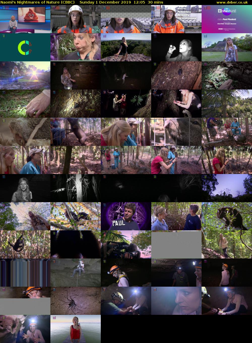 Naomi's Nightmares of Nature (CBBC) Sunday 1 December 2019 12:05 - 12:35