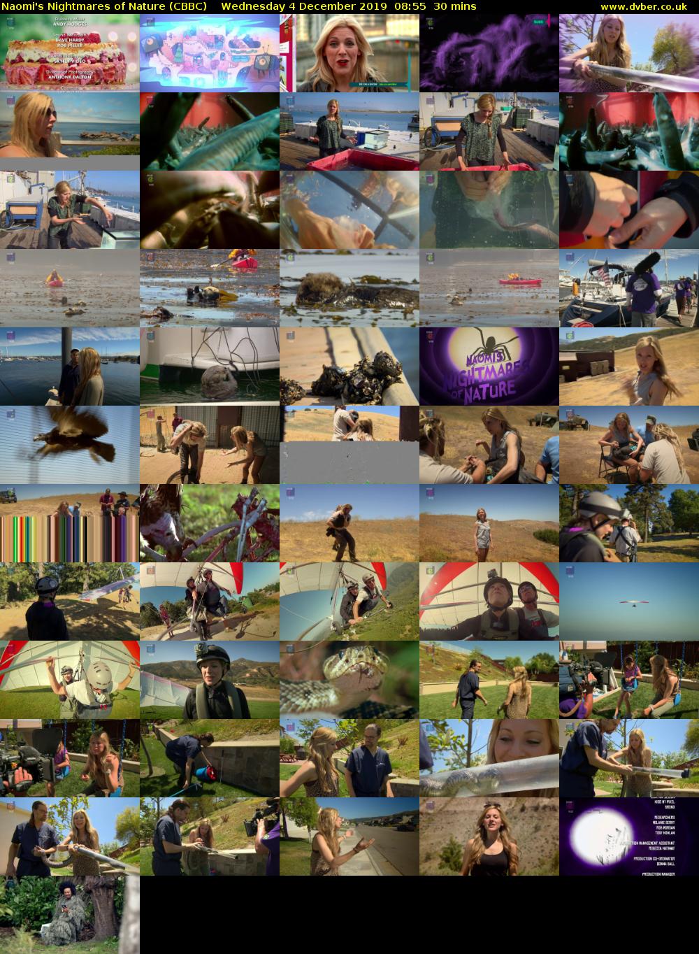 Naomi's Nightmares of Nature (CBBC) Wednesday 4 December 2019 08:55 - 09:25