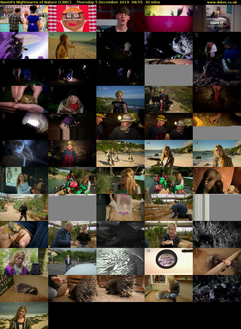 Naomi's Nightmares of Nature (CBBC) Thursday 5 December 2019 08:55 - 09:25