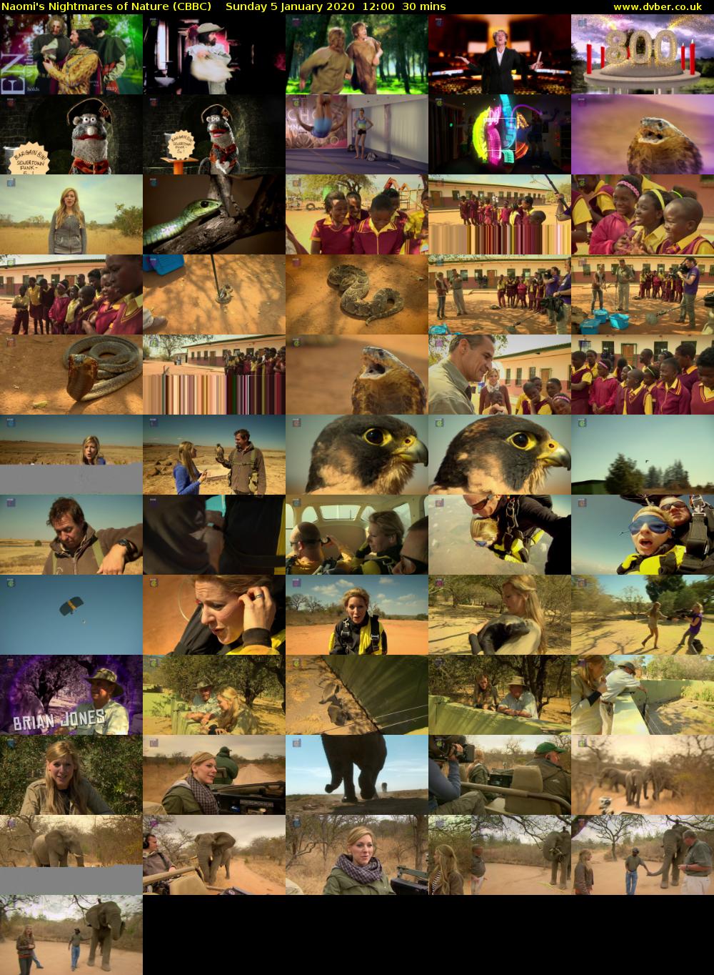 Naomi's Nightmares of Nature (CBBC) Sunday 5 January 2020 12:00 - 12:30
