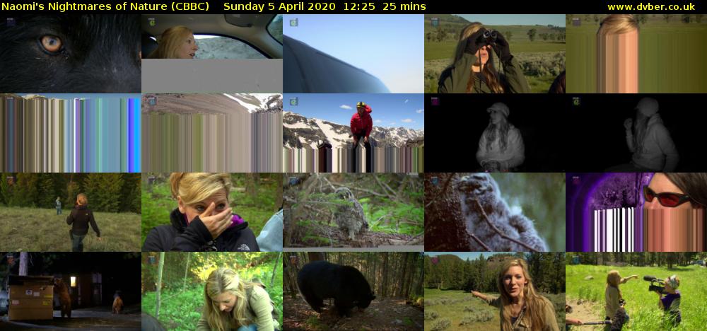 Naomi's Nightmares of Nature (CBBC) Sunday 5 April 2020 12:25 - 12:50