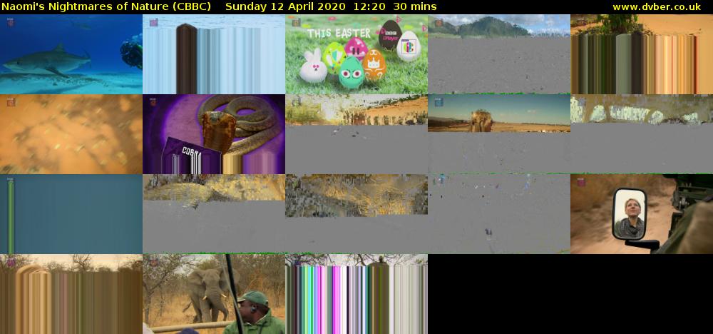 Naomi's Nightmares of Nature (CBBC) Sunday 12 April 2020 12:20 - 12:50