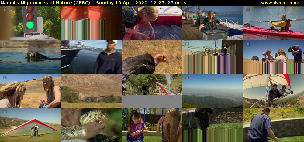 Naomi's Nightmares of Nature (CBBC) Sunday 19 April 2020 12:25 - 12:50