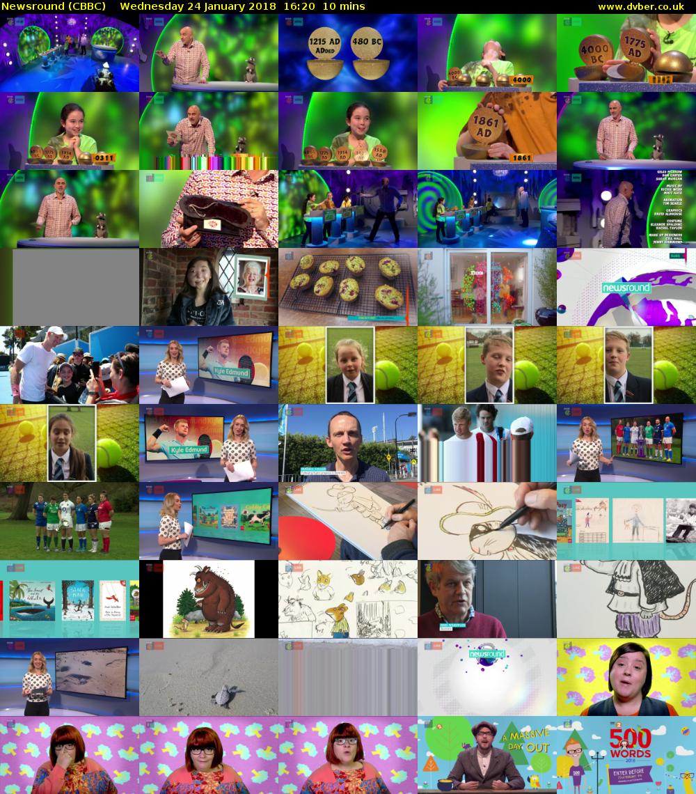 Newsround (CBBC) Wednesday 24 January 2018 16:20 - 16:30