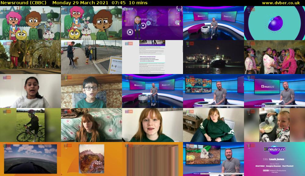 Newsround (CBBC) Monday 29 March 2021 07:45 - 07:55