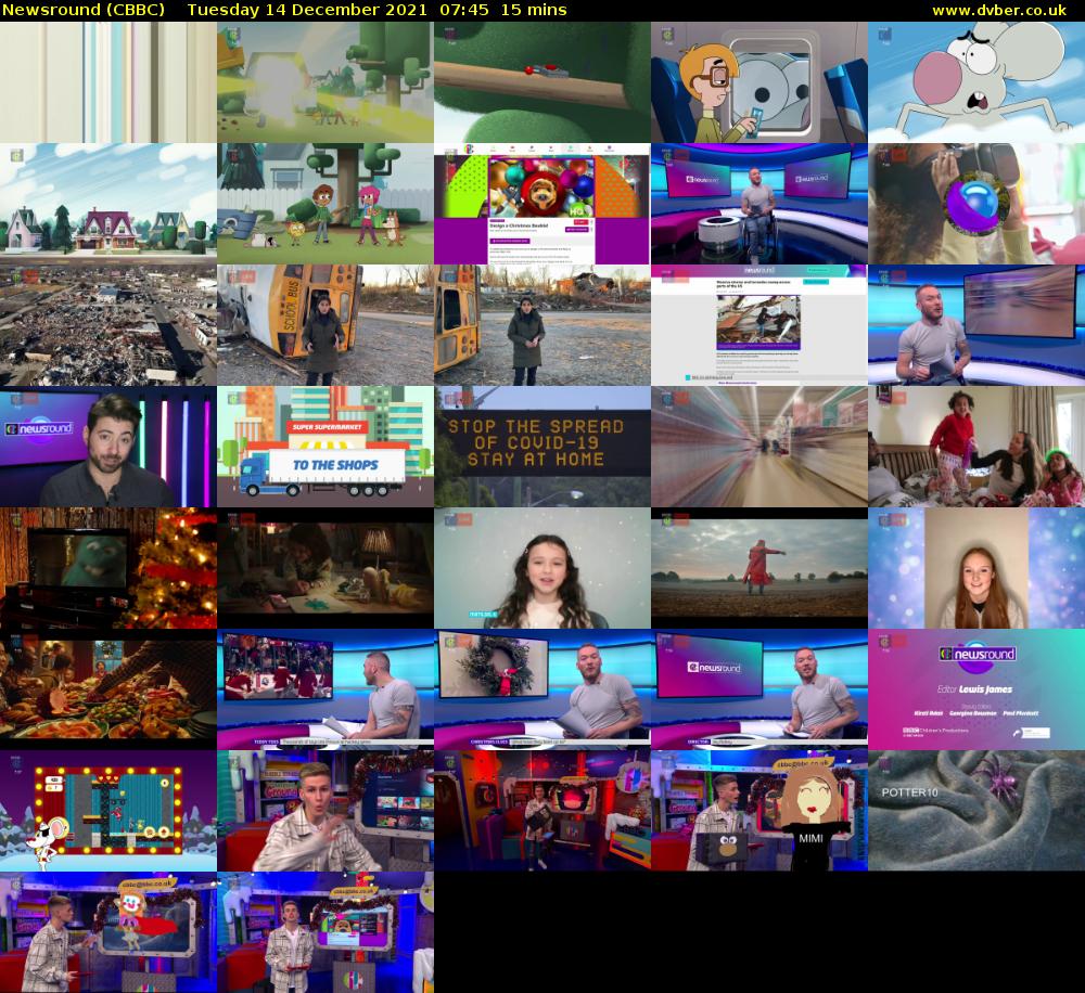 Newsround (CBBC) Tuesday 14 December 2021 07:45 - 08:00