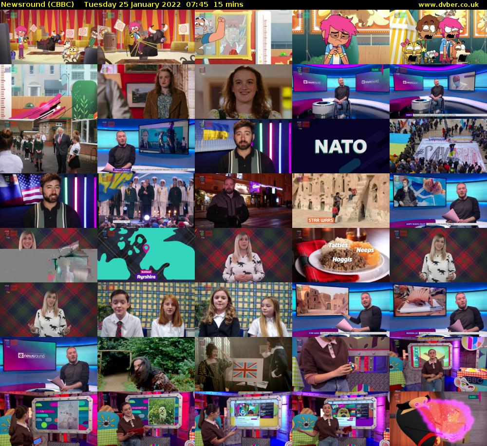 Newsround (CBBC) Tuesday 25 January 2022 07:45 - 08:00