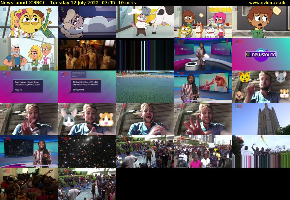 Newsround (CBBC) Tuesday 12 July 2022 07:45 - 07:55