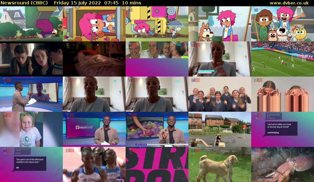Newsround (CBBC) Friday 15 July 2022 07:45 - 07:55