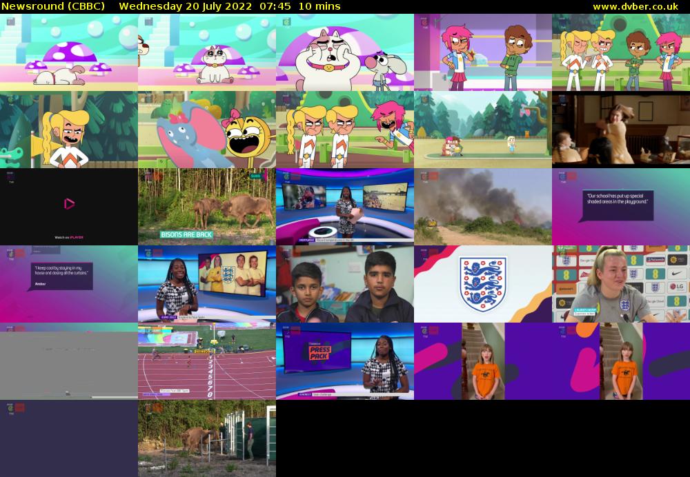 Newsround (CBBC) Wednesday 20 July 2022 07:45 - 07:55