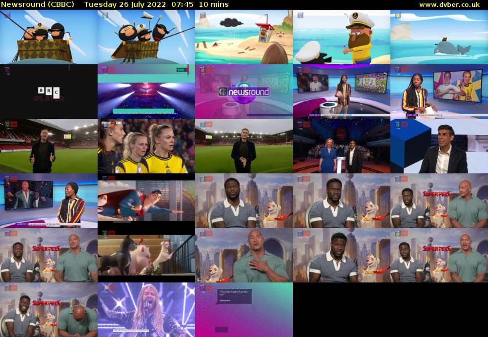 Newsround (CBBC) Tuesday 26 July 2022 07:45 - 07:55