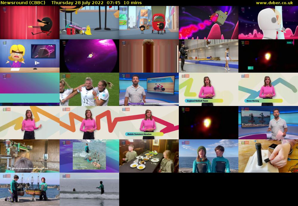 Newsround (CBBC) Thursday 28 July 2022 07:45 - 07:55