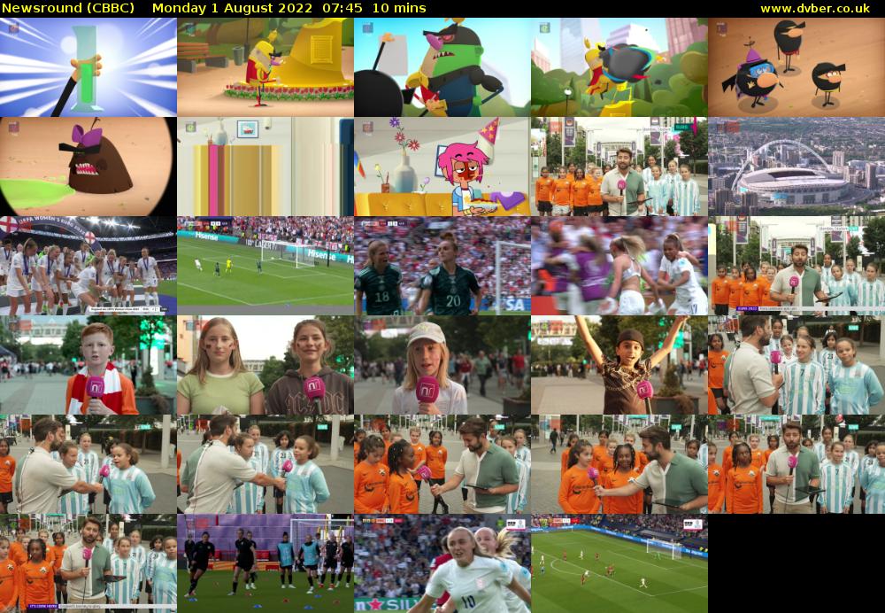 Newsround (CBBC) Monday 1 August 2022 07:45 - 07:55