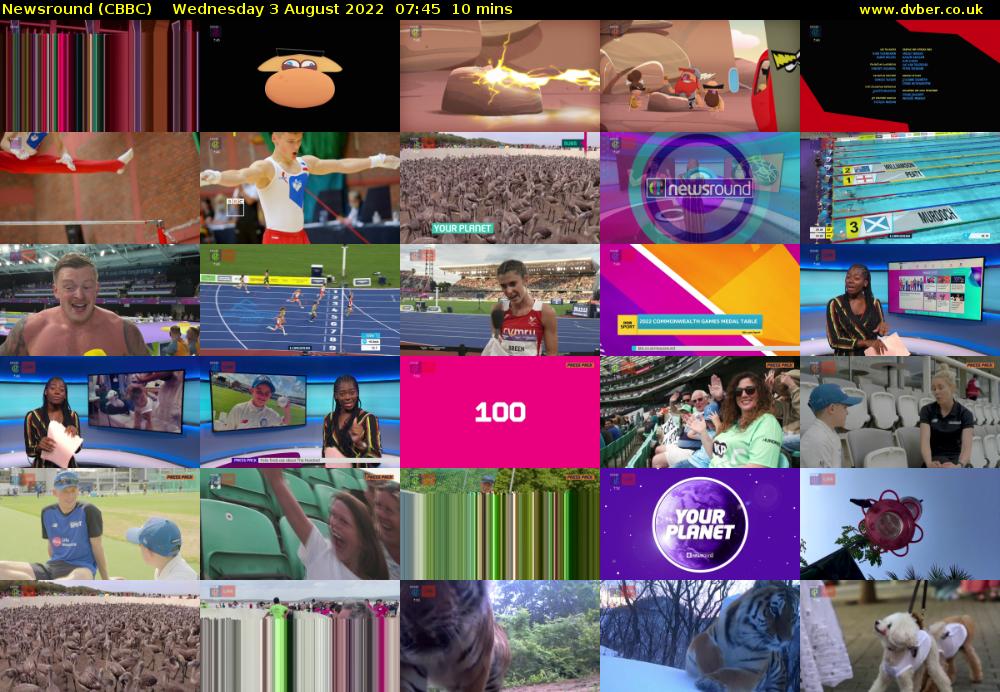 Newsround (CBBC) Wednesday 3 August 2022 07:45 - 07:55