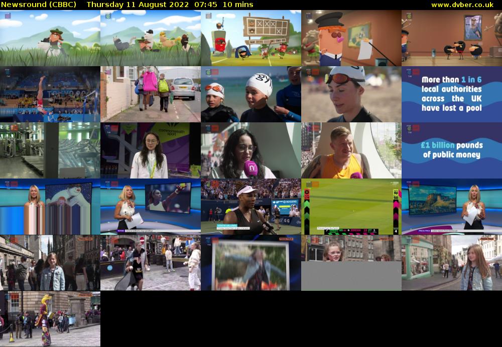 Newsround (CBBC) Thursday 11 August 2022 07:45 - 07:55