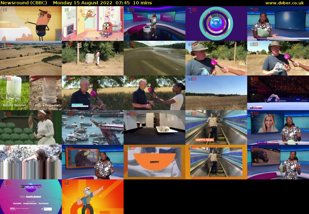 Newsround (CBBC) Monday 15 August 2022 07:45 - 07:55