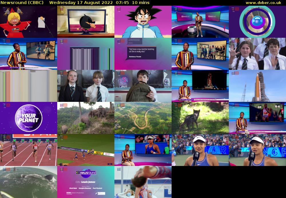 Newsround (CBBC) Wednesday 17 August 2022 07:45 - 07:55