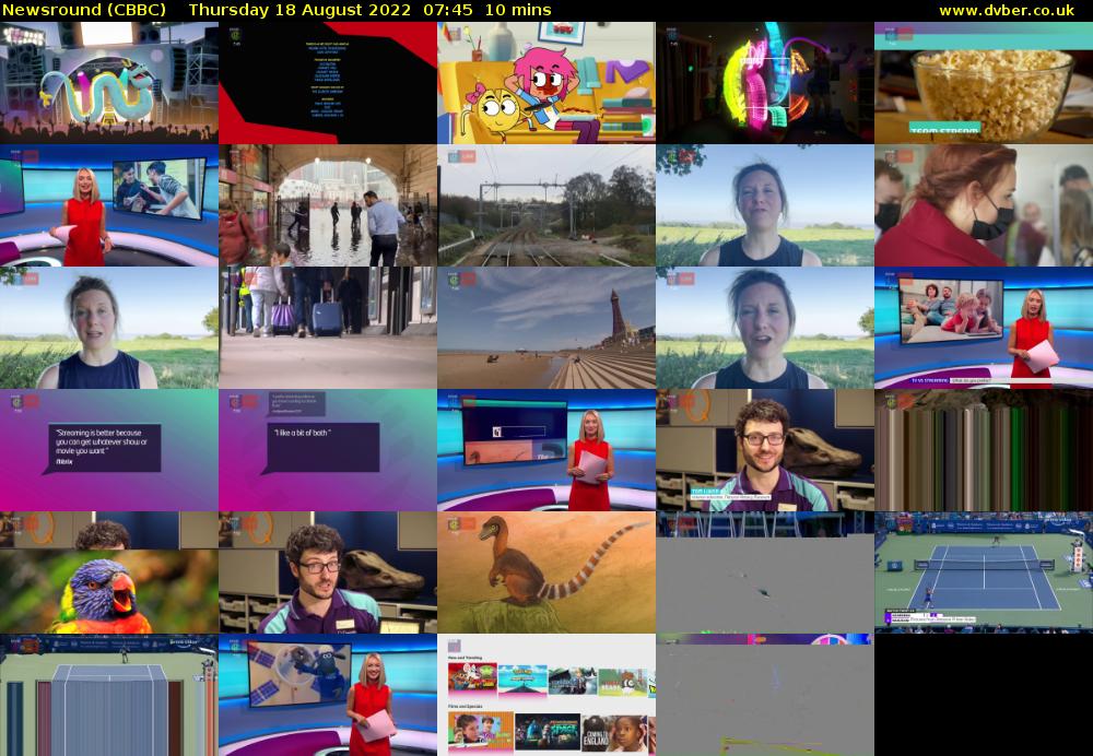 Newsround (CBBC) Thursday 18 August 2022 07:45 - 07:55