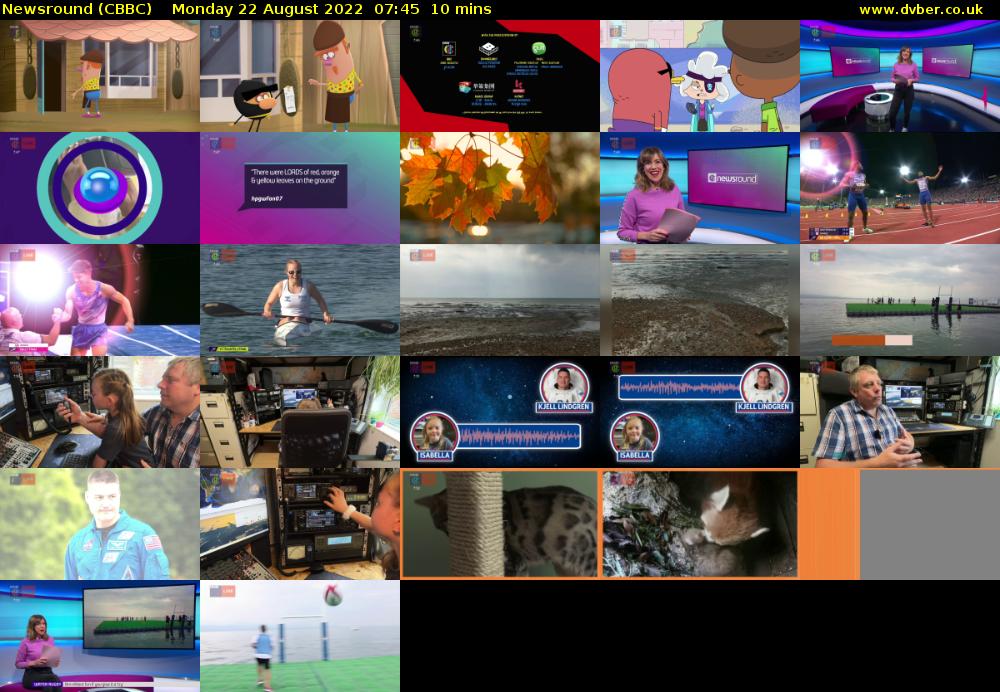 Newsround (CBBC) Monday 22 August 2022 07:45 - 07:55
