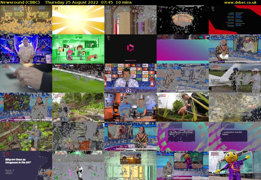 Newsround (CBBC) Thursday 25 August 2022 07:45 - 07:55