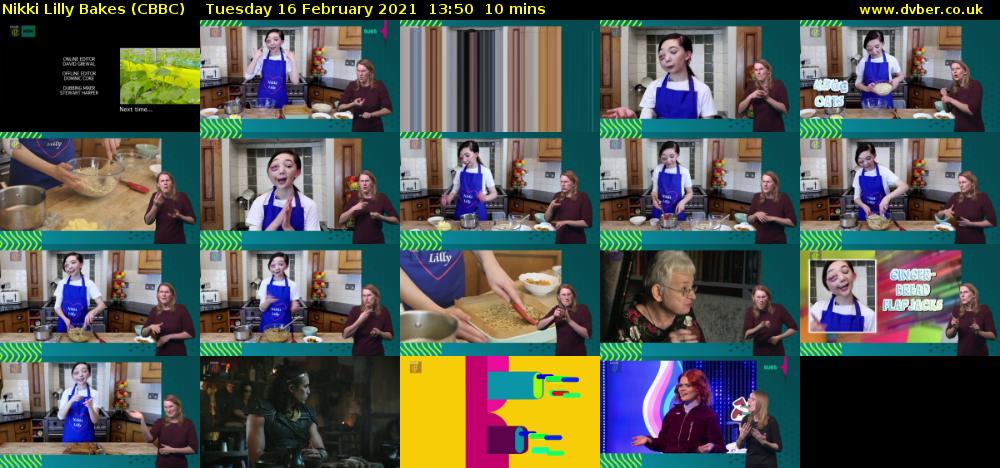 Nikki Lilly Bakes (CBBC) Tuesday 16 February 2021 13:50 - 14:00