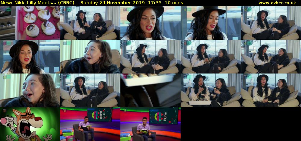 Nikki Lilly Meets... (CBBC) Sunday 24 November 2019 17:35 - 17:45
