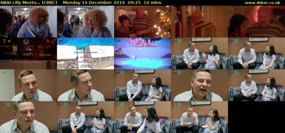 Nikki Lilly Meets... (CBBC) Monday 16 December 2019 09:25 - 09:35