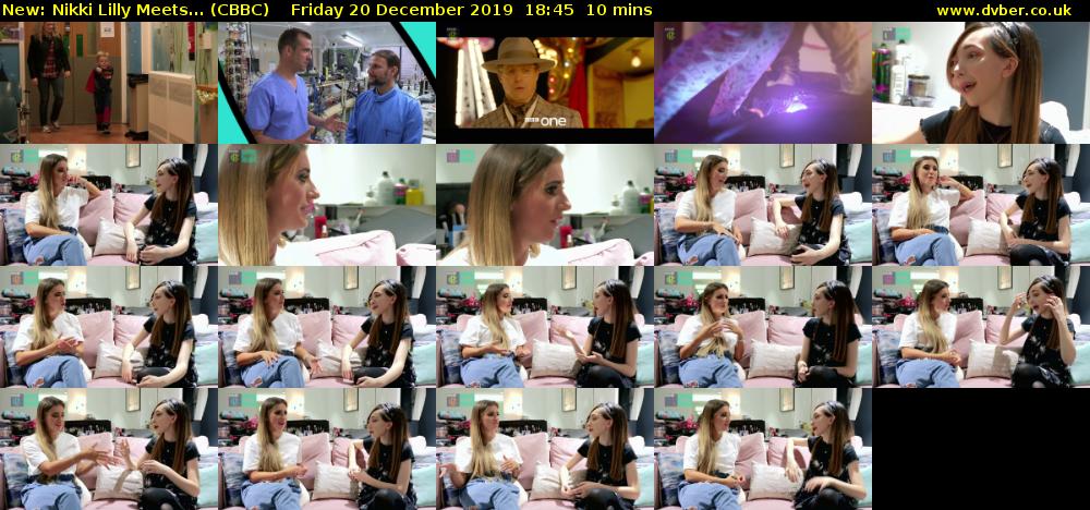 Nikki Lilly Meets... (CBBC) Friday 20 December 2019 18:45 - 18:55