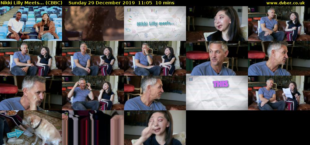 Nikki Lilly Meets... (CBBC) Sunday 29 December 2019 11:05 - 11:15