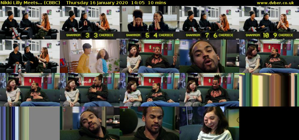 Nikki Lilly Meets... (CBBC) Thursday 16 January 2020 14:05 - 14:15