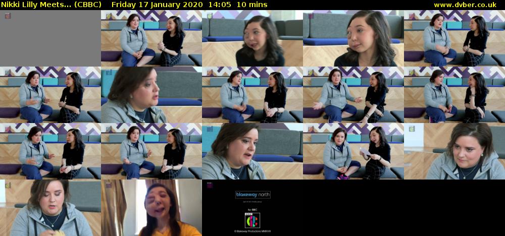Nikki Lilly Meets... (CBBC) Friday 17 January 2020 14:05 - 14:15