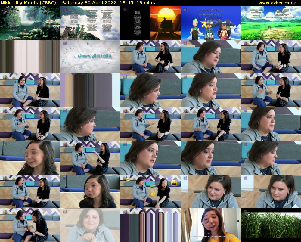 Nikki Lilly Meets (CBBC) Saturday 30 April 2022 18:45 - 18:58