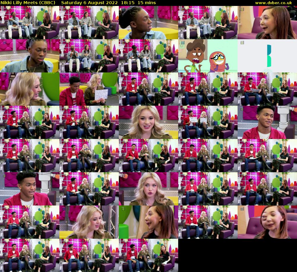 Nikki Lilly Meets (CBBC) Saturday 6 August 2022 18:15 - 18:30