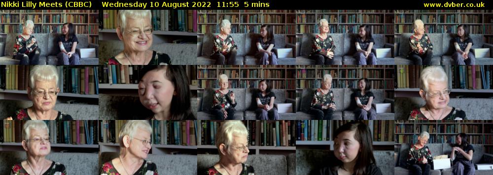 Nikki Lilly Meets (CBBC) Wednesday 10 August 2022 11:55 - 12:00