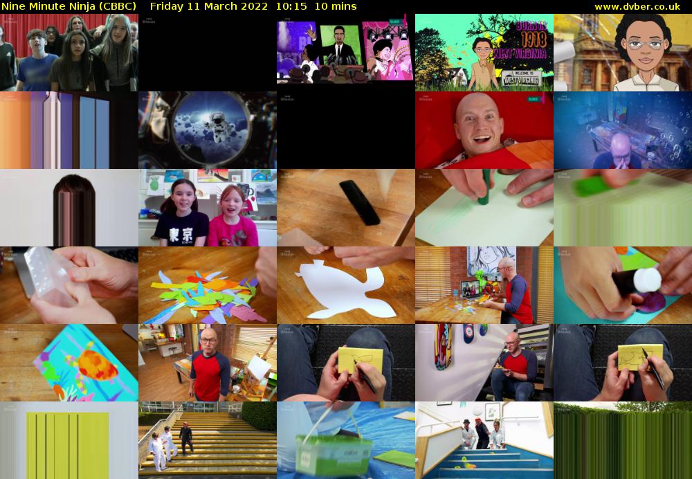 Nine Minute Ninja (CBBC) Friday 11 March 2022 10:15 - 10:25