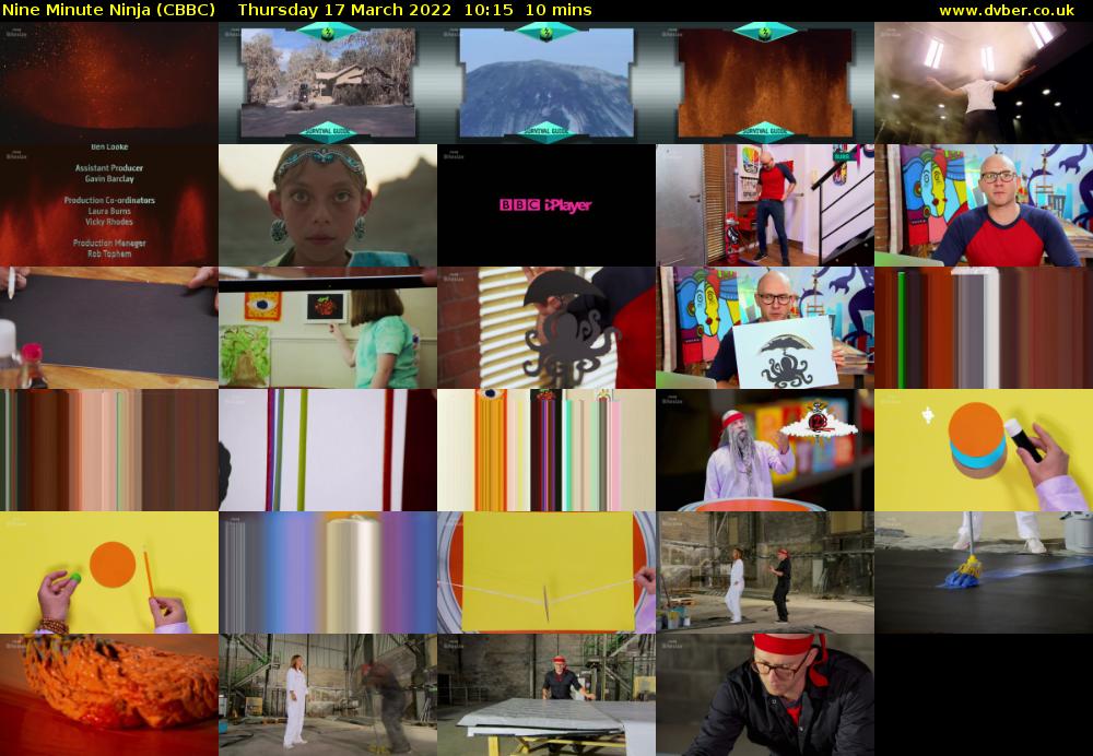 Nine Minute Ninja (CBBC) Thursday 17 March 2022 10:15 - 10:25