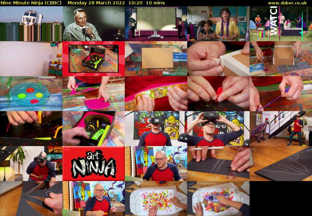 Nine Minute Ninja (CBBC) Monday 28 March 2022 10:20 - 10:30