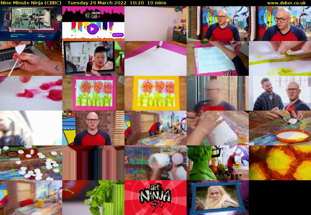Nine Minute Ninja (CBBC) Tuesday 29 March 2022 10:20 - 10:30